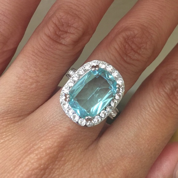 925 Sterling Silver Natural Aquamarine Rin… - Picture 5 of 5